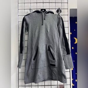 Burberry Gray and Black Hoodie Dress
